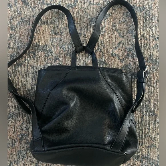 Sanctuary Black Leather Backpack Purse 100% Leather - Picture 6 of 9